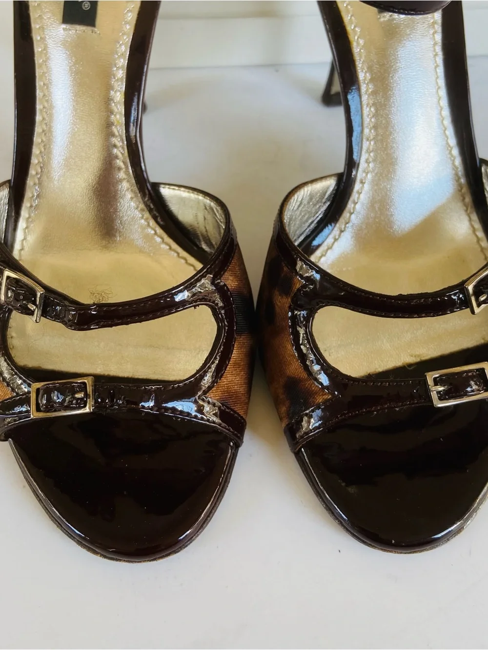 Dolce & Gabbana brown black animal print heels 37.5